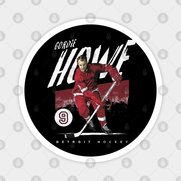 Gordie Howe Detroit Grunge Magnet by lavonneroberson